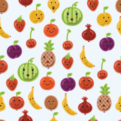 Seamless fruit kitchenpattern background in vector