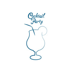 tropical cocktail in glass