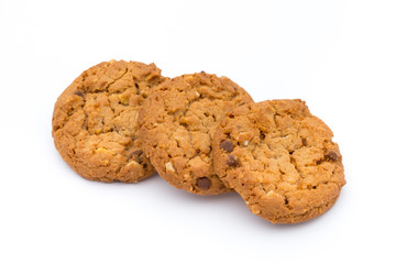 Oatmeal cookies with isolated background.