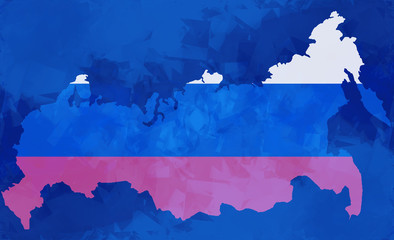 map of russia russian national flag colors background