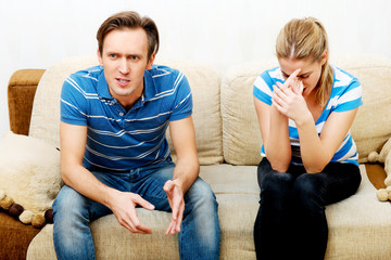 Young couple having conflict at home