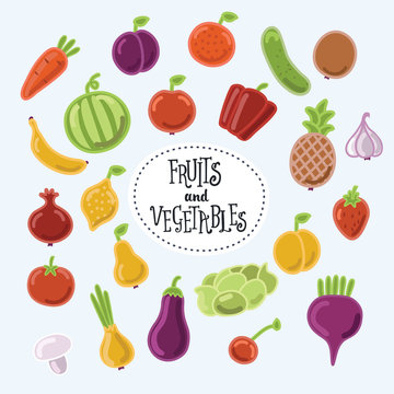 Collection of fruits and vegetables