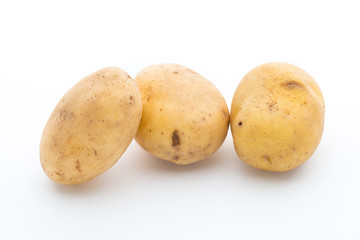 New potato isolated on white background.