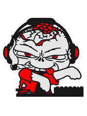 smoking dj club mischpult hang cool headphones joint weed weed cannabis drug stoned pothead music party evil little sweet child zombie