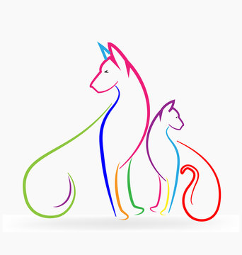 Cat and dog logo vector