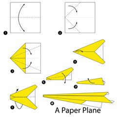 step by step instructions how to make origami A Plane.