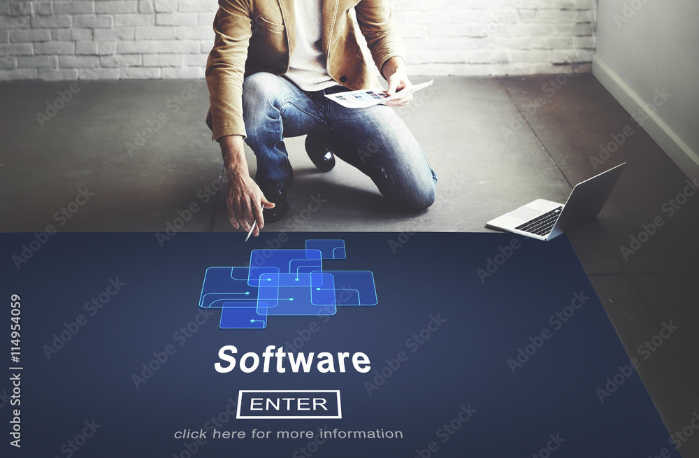 Poster software digital electronics internet programs concept