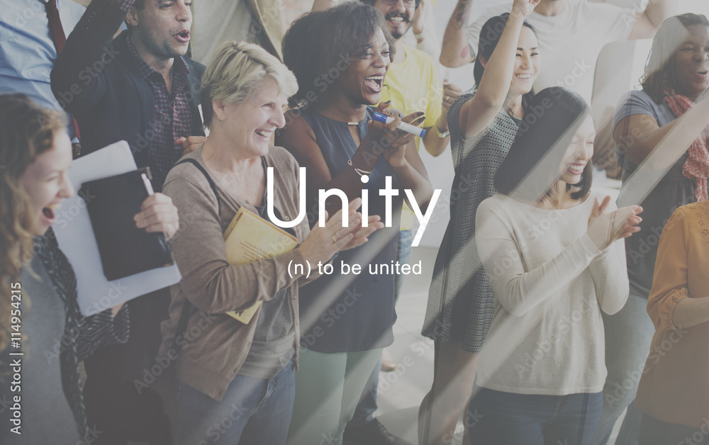 Poster unity community connection cooperation team concept