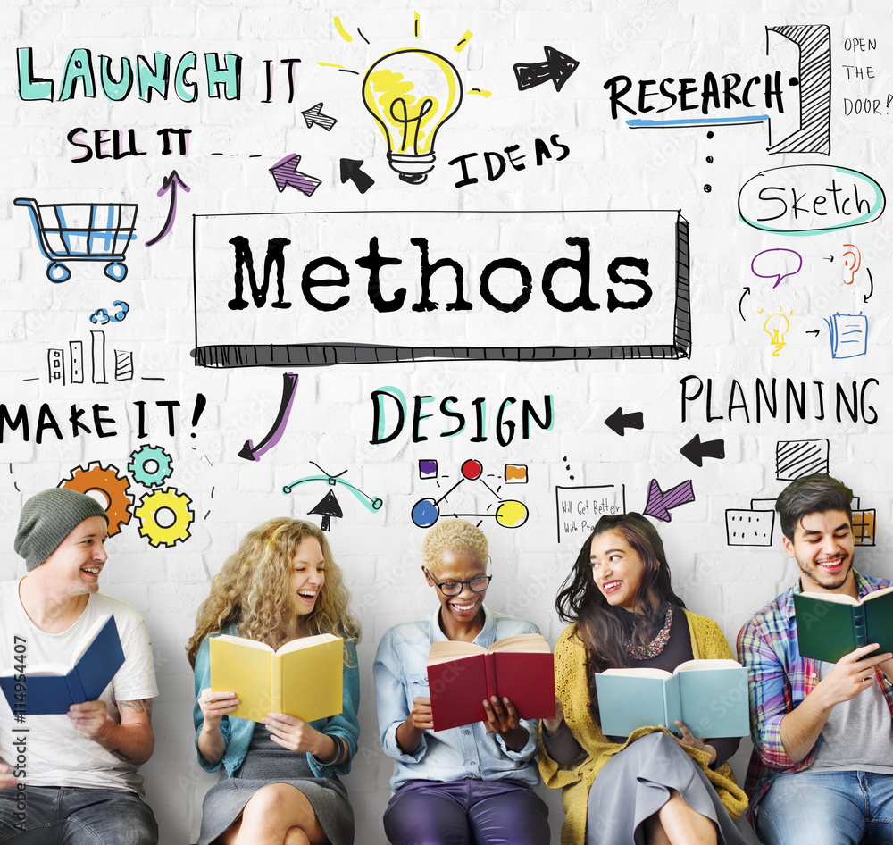 Poster method strategy business workflow progress concept