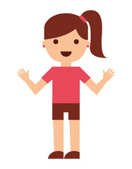 happy little girl isolated icon design