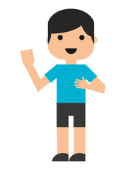 happy  little boy  isolated icon design