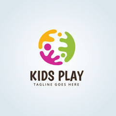 Kids Play Logo,Art for kids symbol.