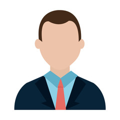 avatar business man wearing suit and tie over isolated background, business concept, vector illustration 