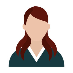 avatar business woman wearing colorful shirt front view over isolated background, business concept, vector illustration 