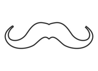white vintage man moustache over isolated background, vintage fashion concept, vector illustration 