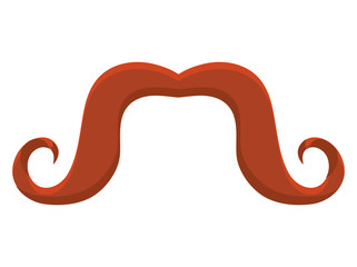 brown vintage man moustache over isolated background, vintage fashion concept, vector illustration 