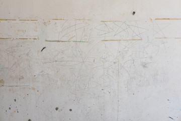 Works of child on wall,naughty boy