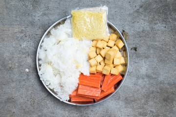 Hot Pot Ingredients tremella, fish tofu and crab sticks for Suki