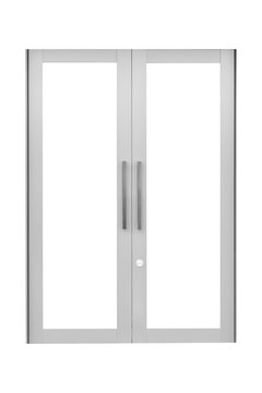 Metal building door isolate on white background