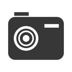 Photograpy or camera icon in white ans black colors, vector illustration.