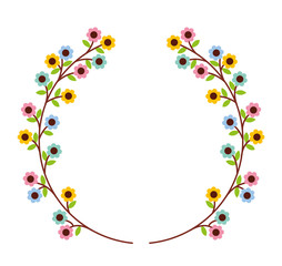 floral wreath isolated icon design