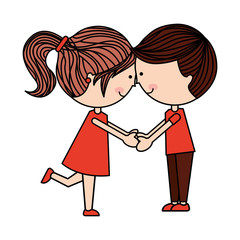 cute couple isolated icon design