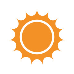 yellow abstract sun icon over isolated background, vector illustration 
