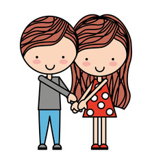 cute couple isolated icon design