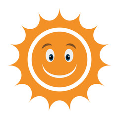 yellow abstract sun icon with cartoon avatar face over isolated background, vector illustration