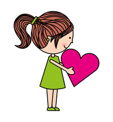 girl  character  isolated icon design