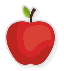 red and green apple fuit front view over isolated background, vector illustration 