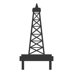 black and white petro tower front view over isolated background, vector illustration 