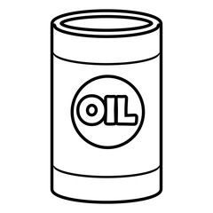 white orbed  oil container front view over isolated background, vector illustration 