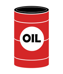 red and white  orbed  oil container front view over isolated background, vector illustration 