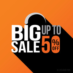 Big sale up to 50% off . Vector illustration