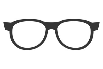 Fototapeta premium black eyeglass front view over isolated background, vector illustration 