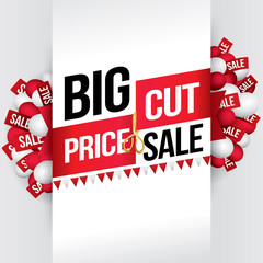 Big Sale. Price Cut. Vector Illustration