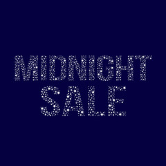 Midnight Sale on blue background. Vector Illustration
