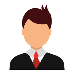Businessman with an elegant suit and brown hair, vector illlustration cartoon.
