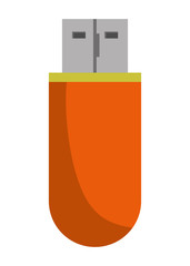 Portable usb memory isolated on white background, vector illustration.