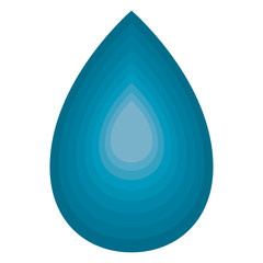 Blue drop water isolated on white background, vector illustration.