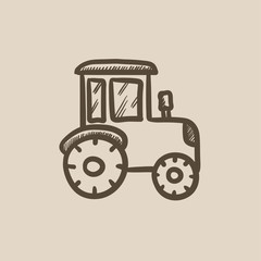 Tractor sketch icon.