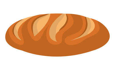 Fresh bread isolated icon on white background, vector illustration.