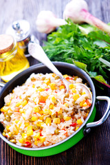 boiled rice with vegetables