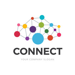 Social logo, People symbol, Connection brand identity.