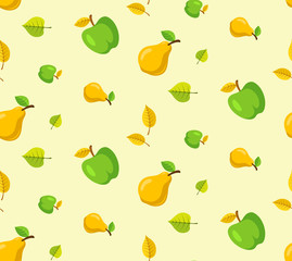 Apples and pears background.