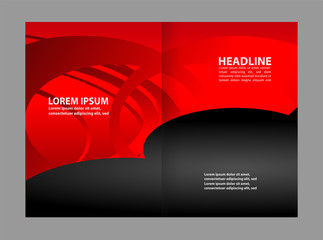 Vector empty bi-fold brochure print template
