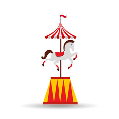 carousel horses isolated icon design