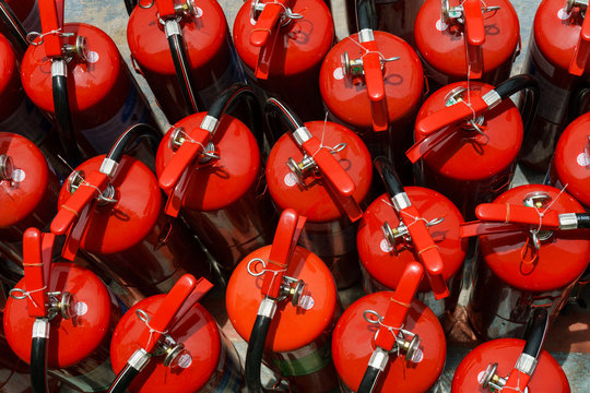 Closeup of Chemical fire extinguisher
