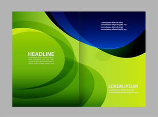 Green brochure bi fold template
